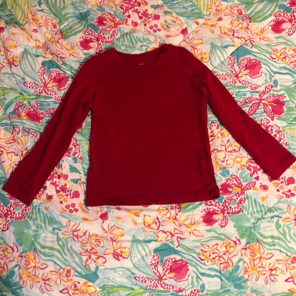 Faded Glory Plain Red Long Sleeve Top